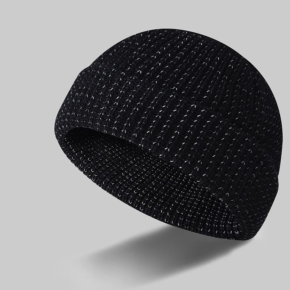 Glow in Dark Noctilucent Reflective Knit Hat Safety Beanies Men Women High Visibility Beanie Neon Winter Knit Caps, image 5