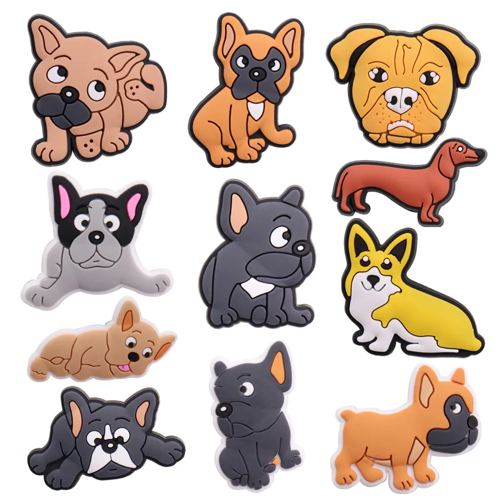 PVC Encantos Animais para Sapatos Infantis, Fivela Fit Pulseiras, Doberman Pug Husky Acessórios, Presente de Aniversário, Nova Chegada, 1PC