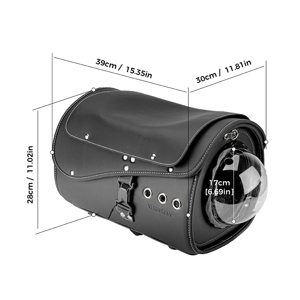 Motorcycle Dog Carrier PU Pet Cat Dog Carrier Bag Rear Travel Tail Bag with Lockable Quick-Release Mount for Outdoor Camping Bag