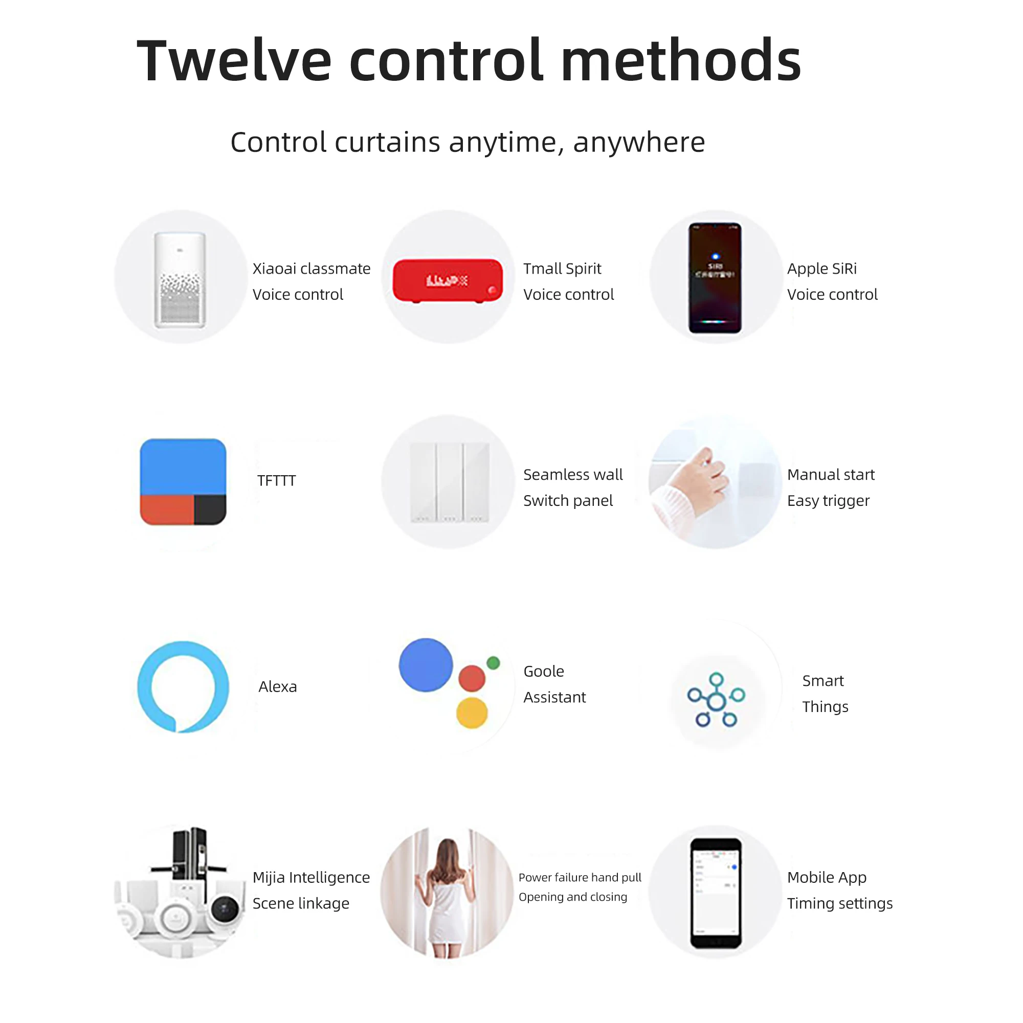 Imagem -02 - Tuya Wifi Alexa Zigbee Alexa Google Smart Home Sistema de Cortina Elétrica Conjunto de Trilha de Motor