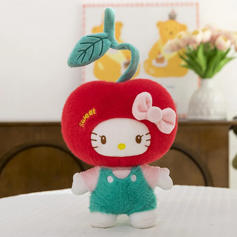 45 cm Sanrio Kawaii KT chat en peluche avec robe amovible Anime Hello Kitty peluche poupée chat mignon poupée pour enfants cadeau d'anniversaire