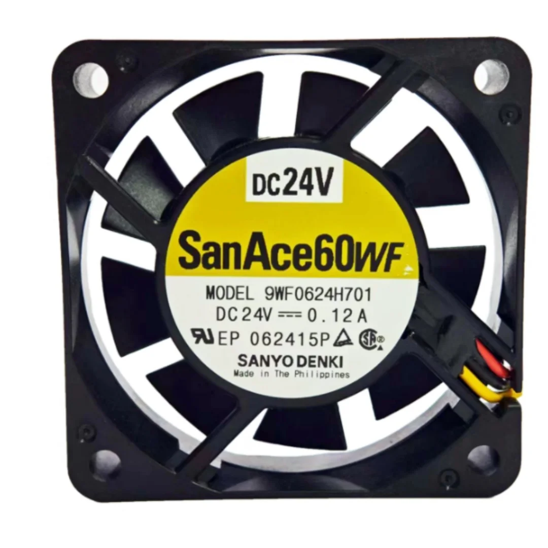 

SANYO DENKI 9WF0624H701 DC 24V 0.12A 60x60x15mm 3-Wire Server Cooling Fan