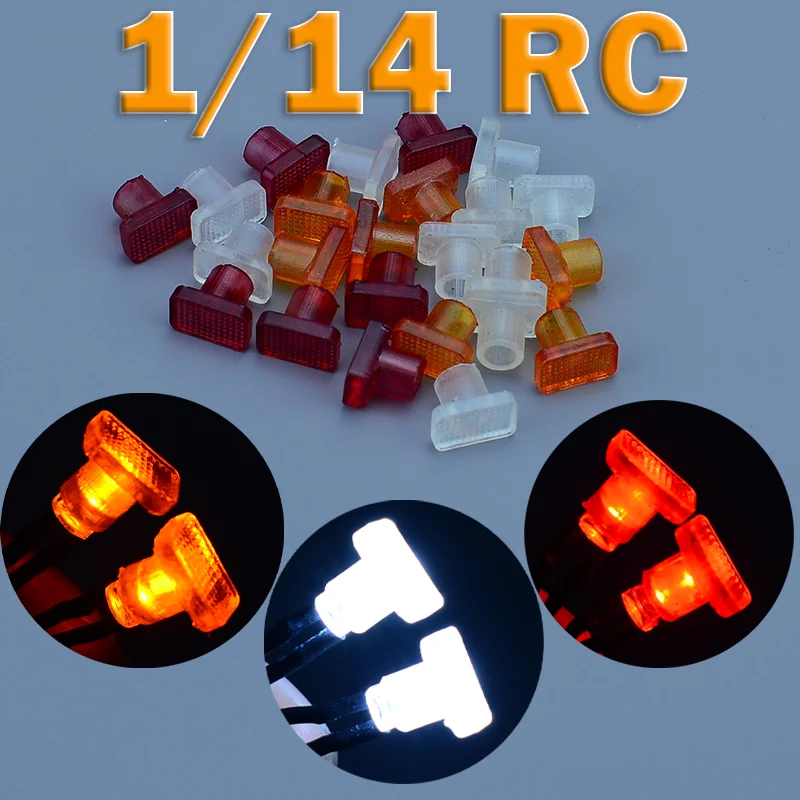 1:14 escala led 3mm lâmpada contas posição lâmpada luz de advertência para tamiya rc caminhão basculante scania 770s r620 volvo benz man tgx carro