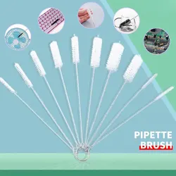 10PCS Cleaning Tattoo Tattoo Equipment Pipeline Cleaning Tools Pipe Brush Stainless Steel Cleaning Cup Brush Milk Bottle