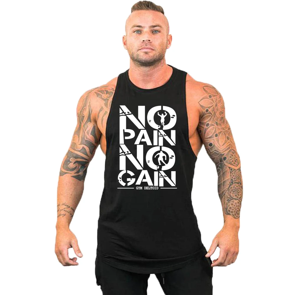 New fashion pure cotton sleeveless shirt vest men\'s fitness shirt men\'s undershirt bodybuilding exercise fitness vest fitness me