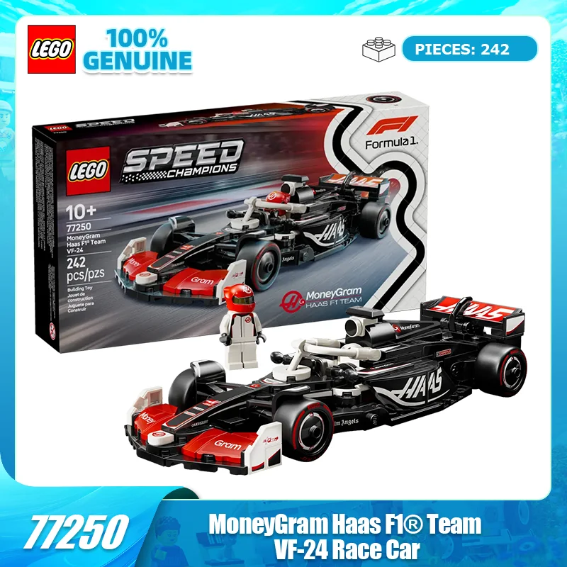 

Конструкторы LEGO, праздник Рождества 77250 MoneyGram Haas F1 Team VF-24, гоночные детские игрушки, Рождественский подарок