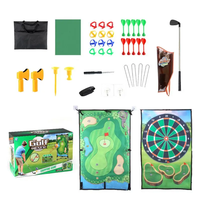 

Golf Darts Chipping Game Double Sided Practice Mat Golf Chipping Game Dart Board Mat Stick Chip Game For Home Backyard Garage