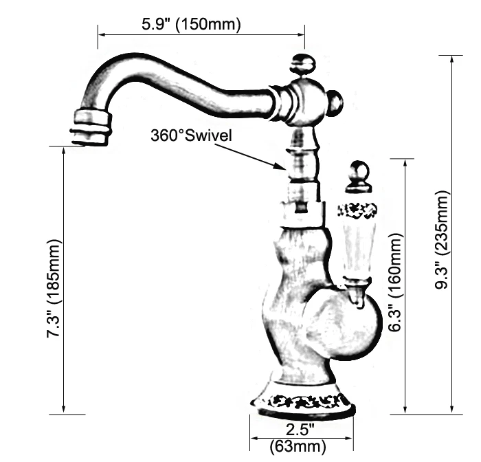 Oil Rubbed Bronze 360 Swivel Spout Bathroom Sink Faucet Kitchen Basin Cold And Hot Water Mixer Tap Dnfba3