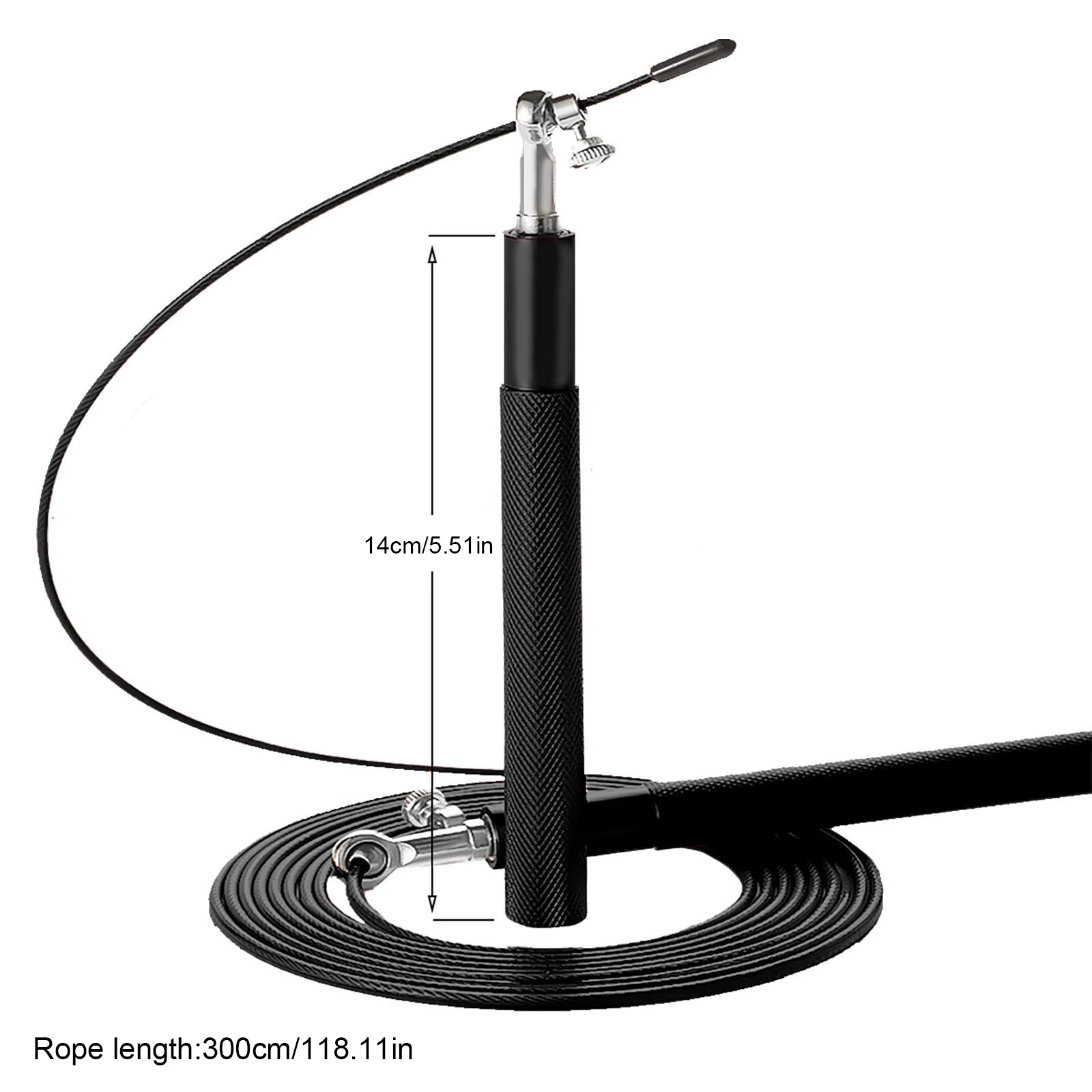 Speed Jump Rope - 360° °   Obrotowe łożysko kulkowe - Regulowana lina powlekana stalą - Aluminiowy uchwyt zapobiegający skakankom Trening fitness