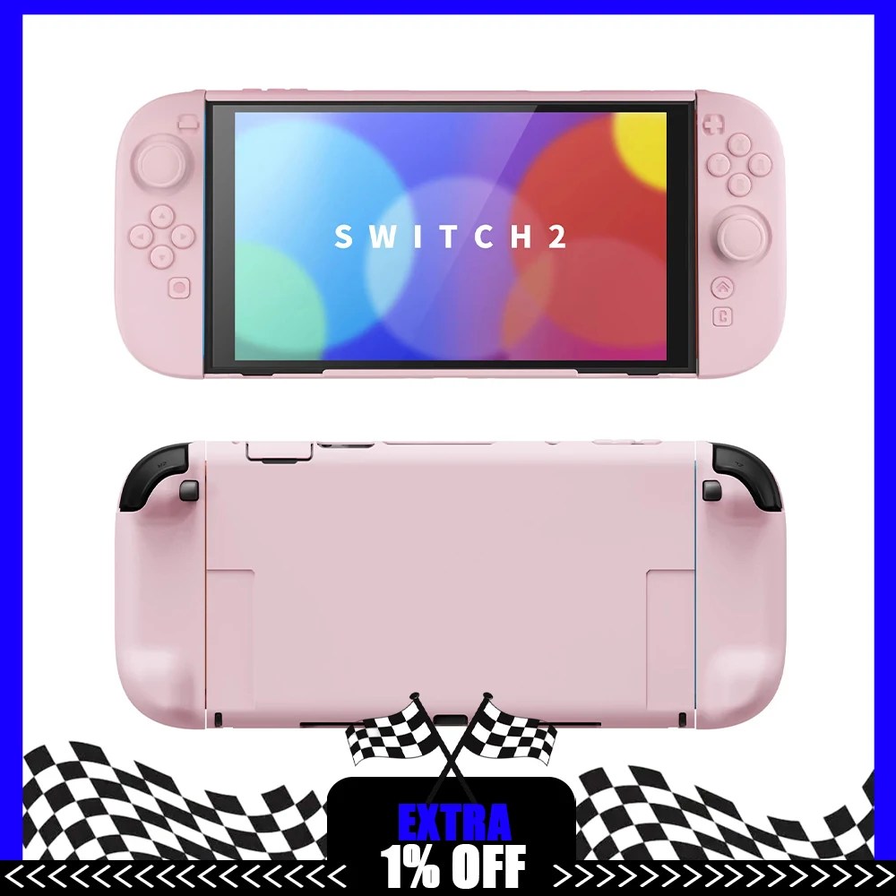 

Защитный чехол PlayVital Switch2 Grip NS2: прочный, износостойкий, цельный, с разделенными жесткими вставками, для игровой консоли Switch, полная защита задней панели.