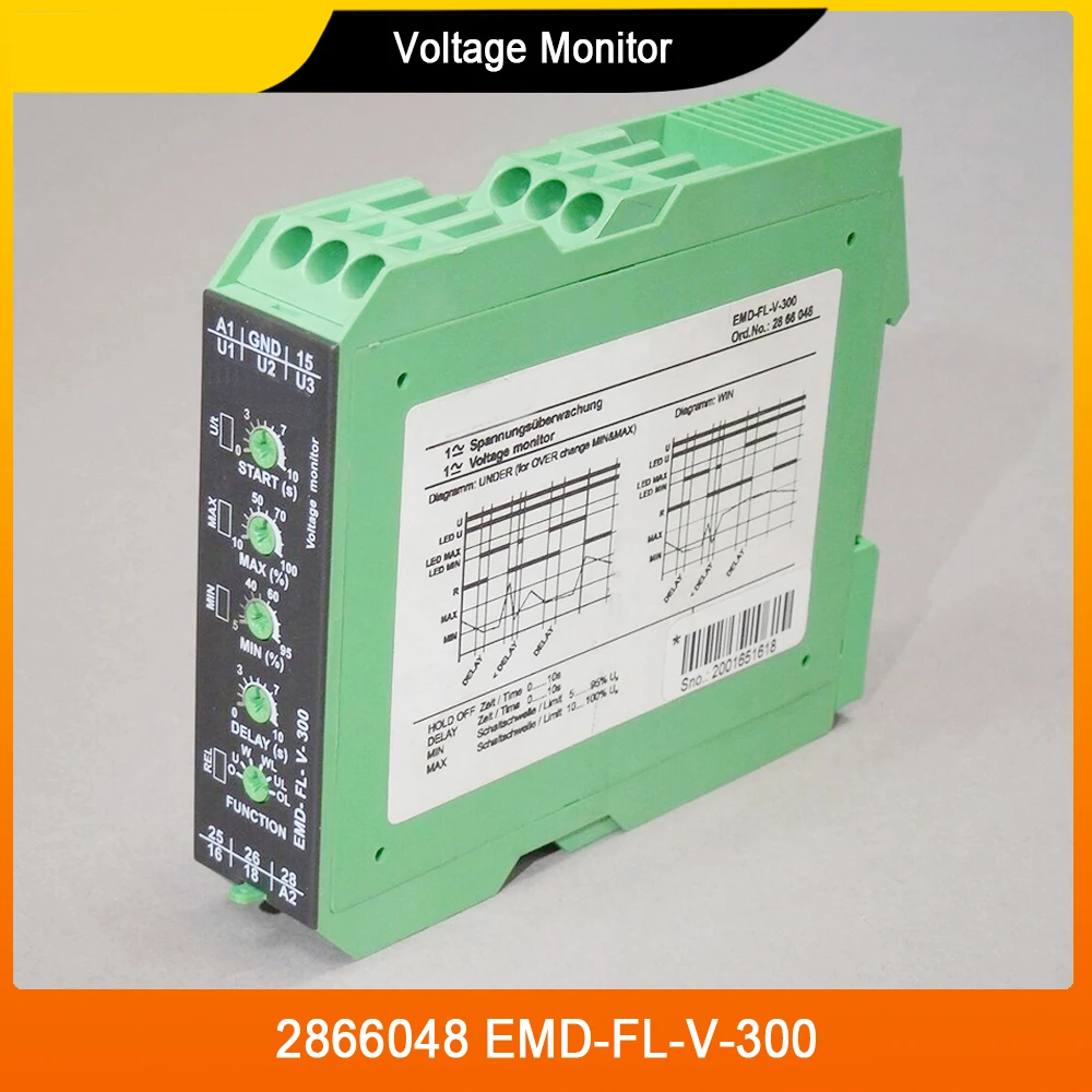 

New For Phoenix 2866048 EMD-FL-V-300 Voltage Monitor Monitoring Relay