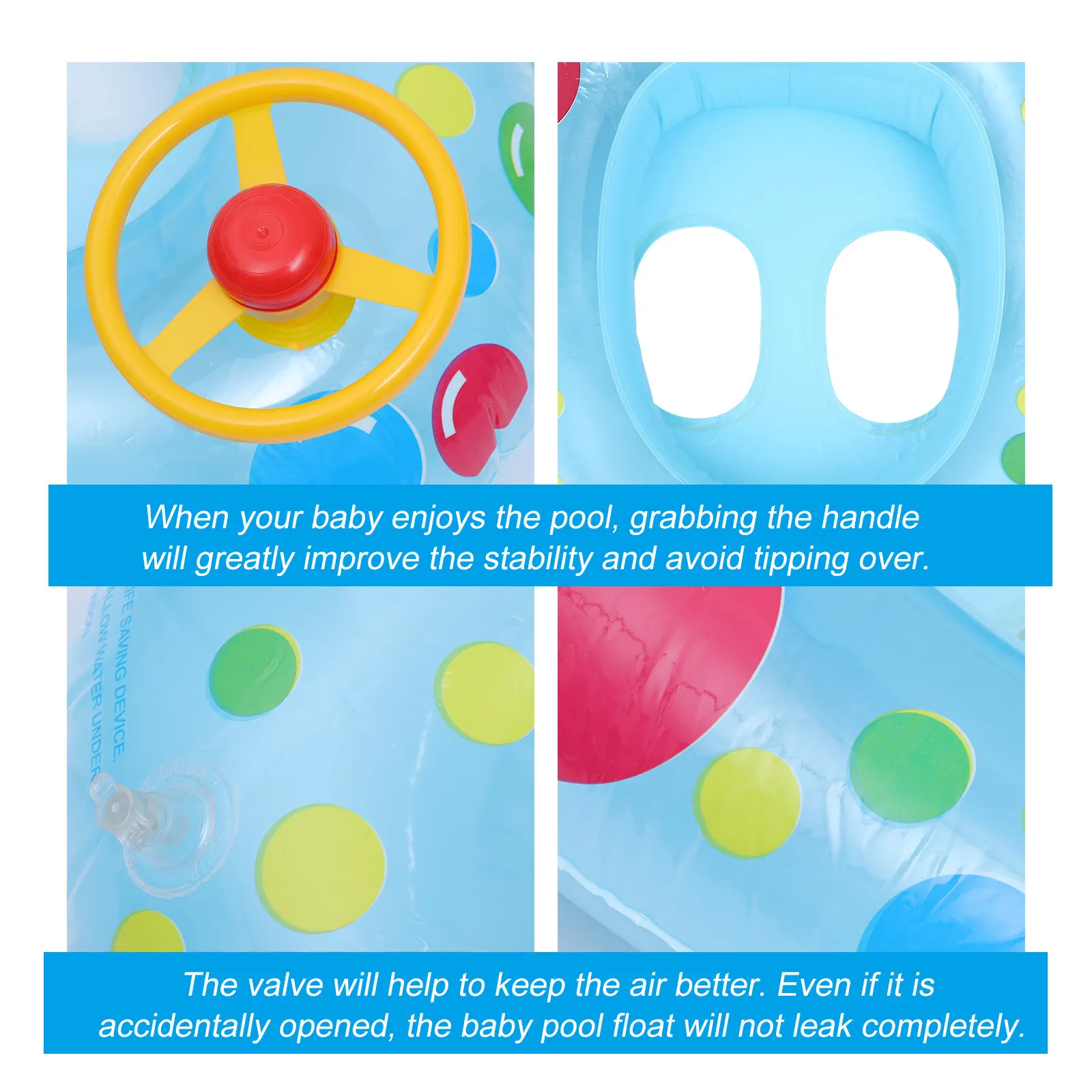Baby Swimming Ring – PVC Inflatable Yacht-Shaped Pool Float with Handle, Leak-Proof & Stable for Babies and Toddlers