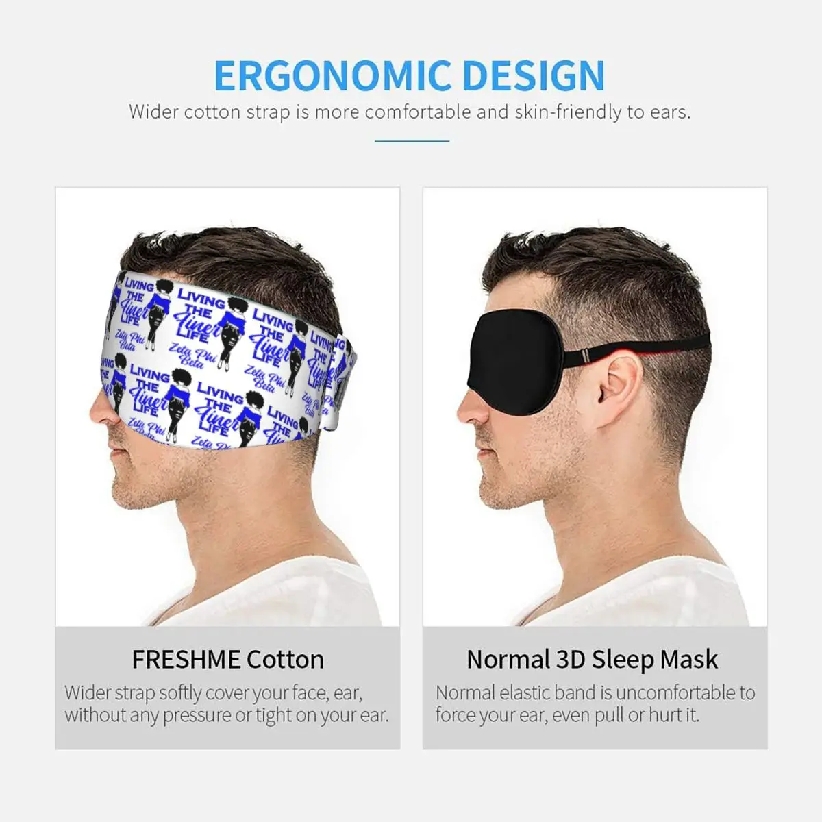 Zeta Phi Beta Sorority Logo sleep eye mask Light Blocking Portable Eye Cover for Girls Boys Office Nap Party Eyeshade eyepatch view 5