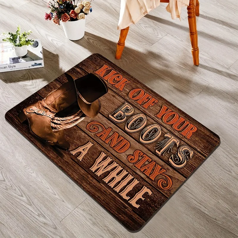 رعاة البقر الغربية ركل أحذيتك والبقاء أثناء ممسحة المضادة للانزلاق المطبخ حمام حصيرة المرحاض الطابق باب مدخل السجاد البساط