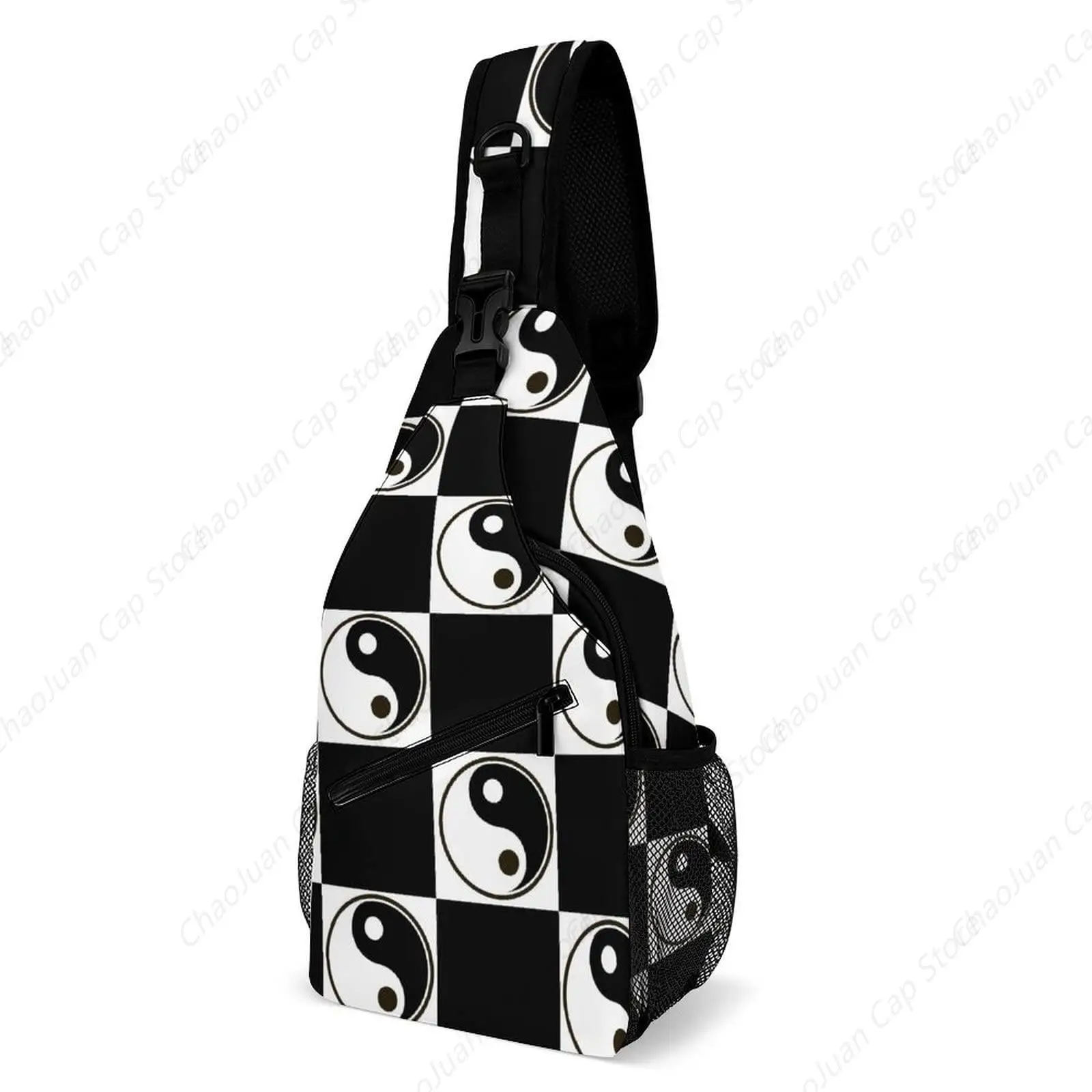

Yin Yang Symbol Sling Bag | Black White Adjustable Crossbody Shoulder Backpack | Lightweight Travel Hiking Casual Daypack