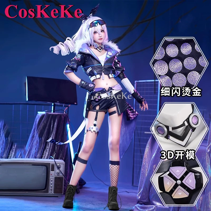 CosKeKe Silver Wolf Cosplay Anime Honkai: Star Rail Costume Full Set Combat Uniform Halloween Party Role Play Clothing S-XXL New