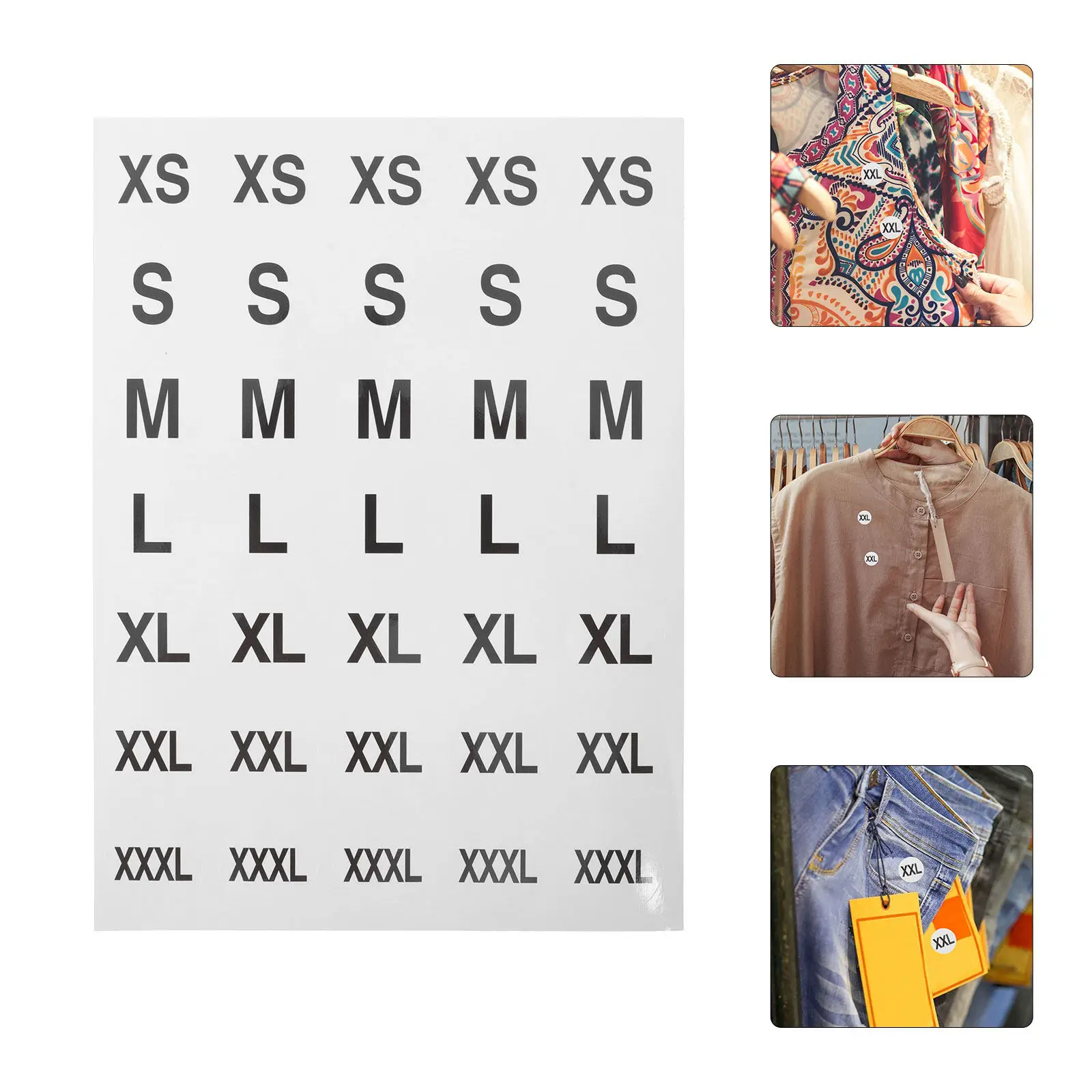 

350Pcs Round Size Labels Stickers Black Adhesive Tags for Apparel Clothing Retail Shops Clear Size Display Peel and Stick Design