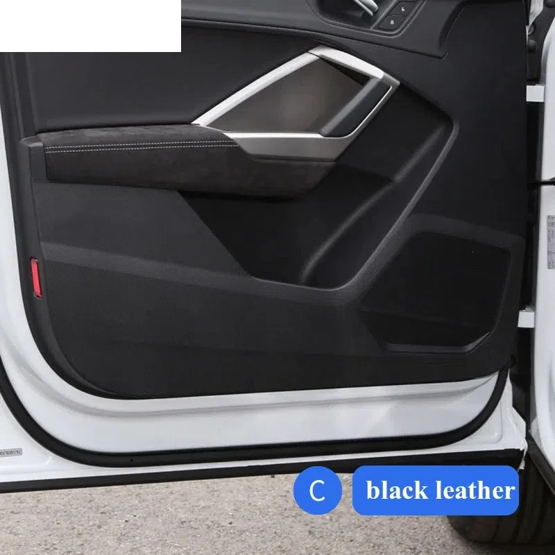 

Замшевая кожаная наклейка из углеродного волокна, дверной противоударный защитный коврик, аксессуары для Audi Q3 2019-2023