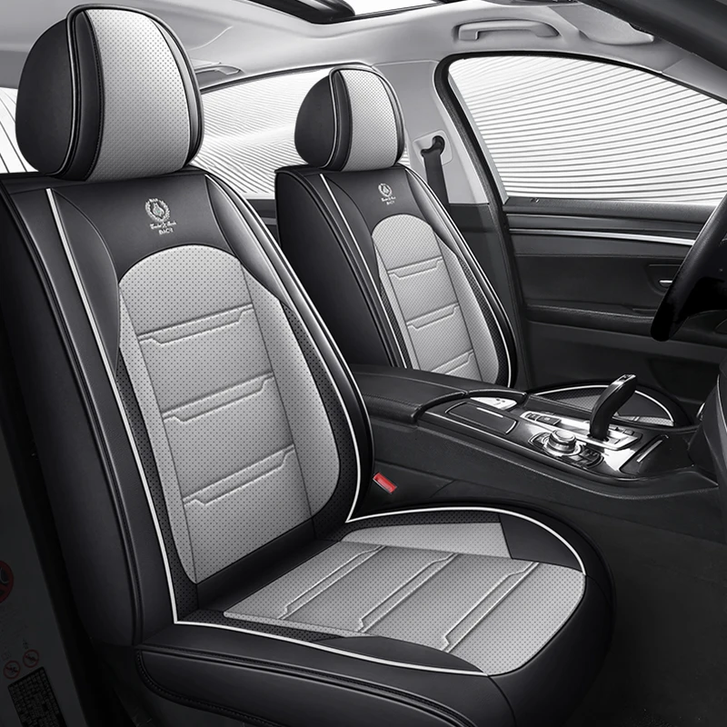 Front Row Double Seats, Luxurious Pu Leather Full-Cover Car Seat Covers, Universal, Breathable and Refreshing, Not Stuffy, Suitable for All Seasons, Easy to Clean and Maintain, Fits the Seats Well, Enhances Driving Experience, Available in Five Colors, Car Accessories, Car Seat Cushions, Suitable for Sedans, Suvs, Trucks and Other Models