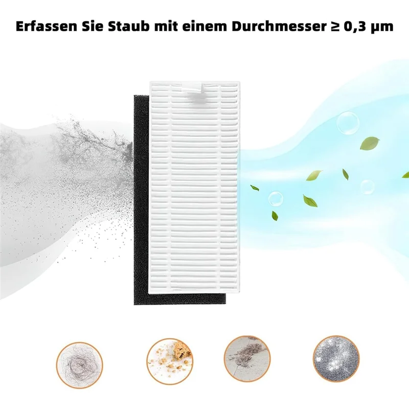 مجموعة قطع غيار مماسح مرشح الفرشاة الجانبية الرئيسية كما هو موضح لـ Tikom G8000/G8000 Pro لـ Honiture G20/G20 Pro لـ Laresar Evol 3