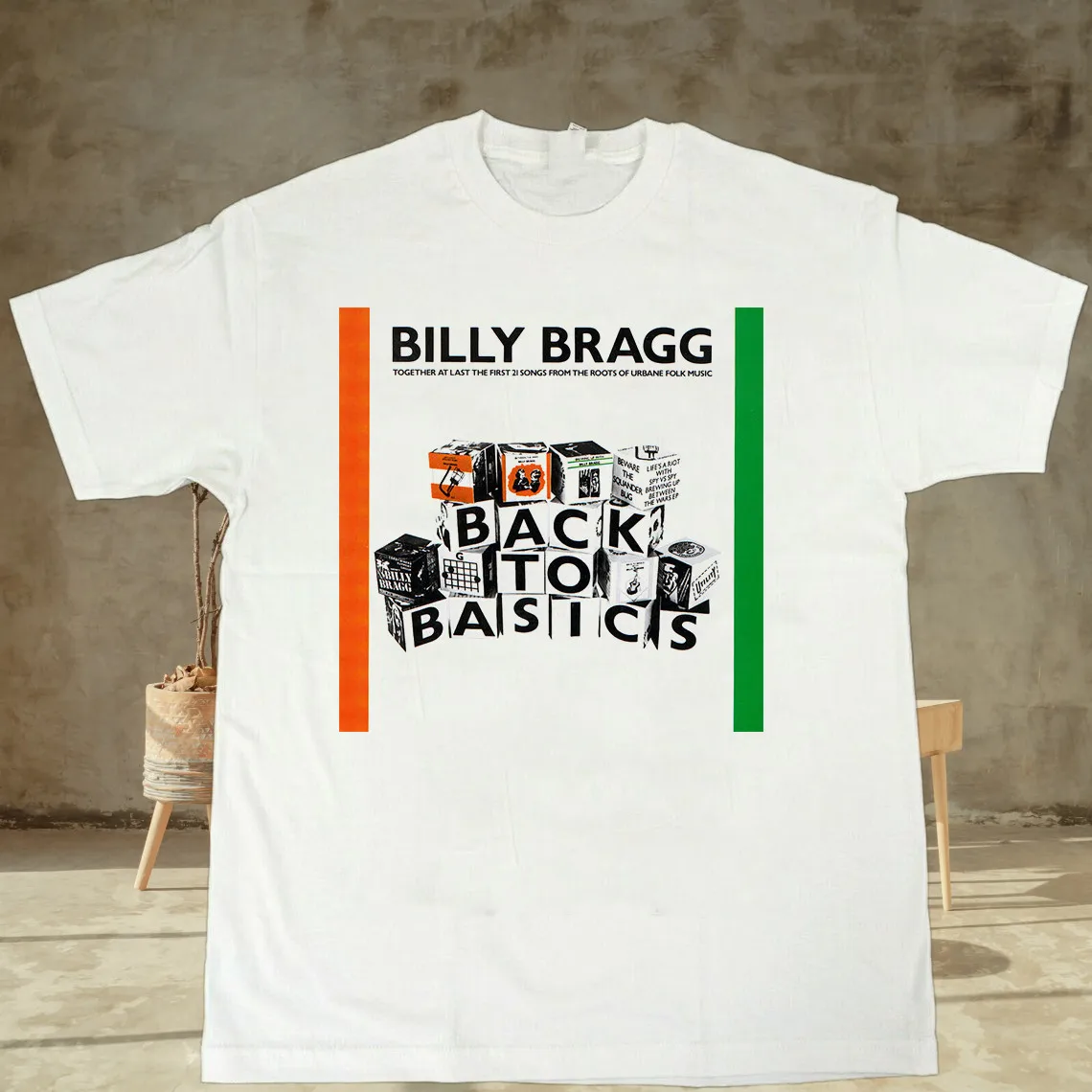 Billy Bragg Back to Basics White Cotton T Shirt Full Size S-5XL