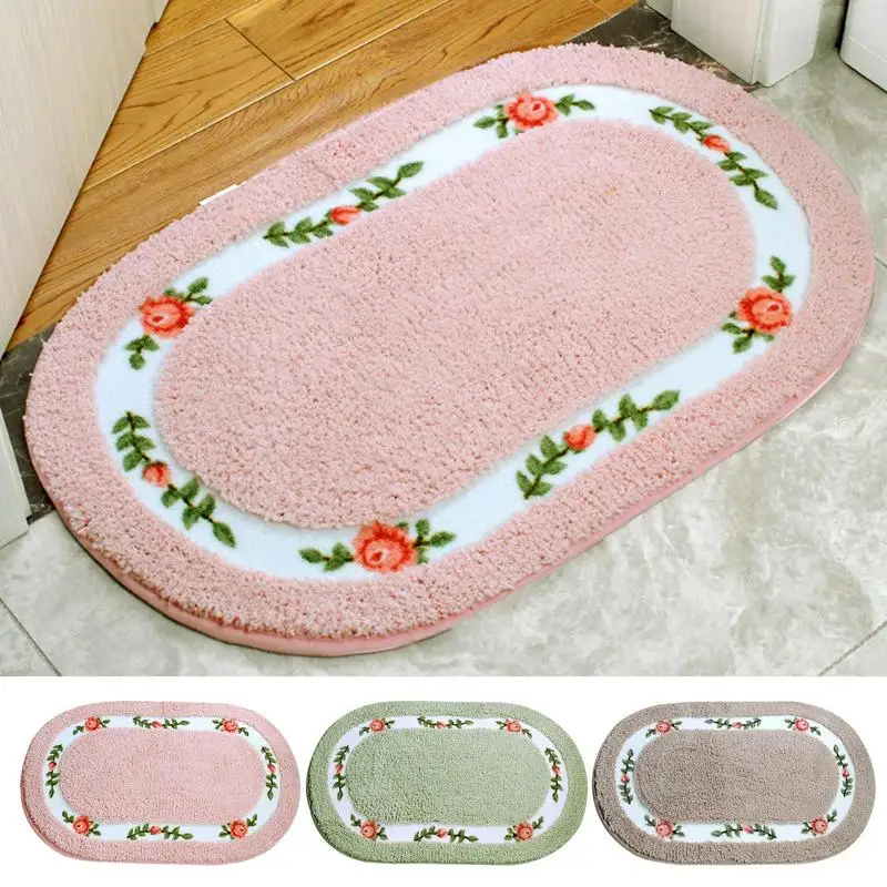 Water Absorbent Bathroom Non Slip Entrance Bathroom Rug Anti Skid Soft Quick Dry Bedroom Floor Mat Spring Kitchen Carpet Mat