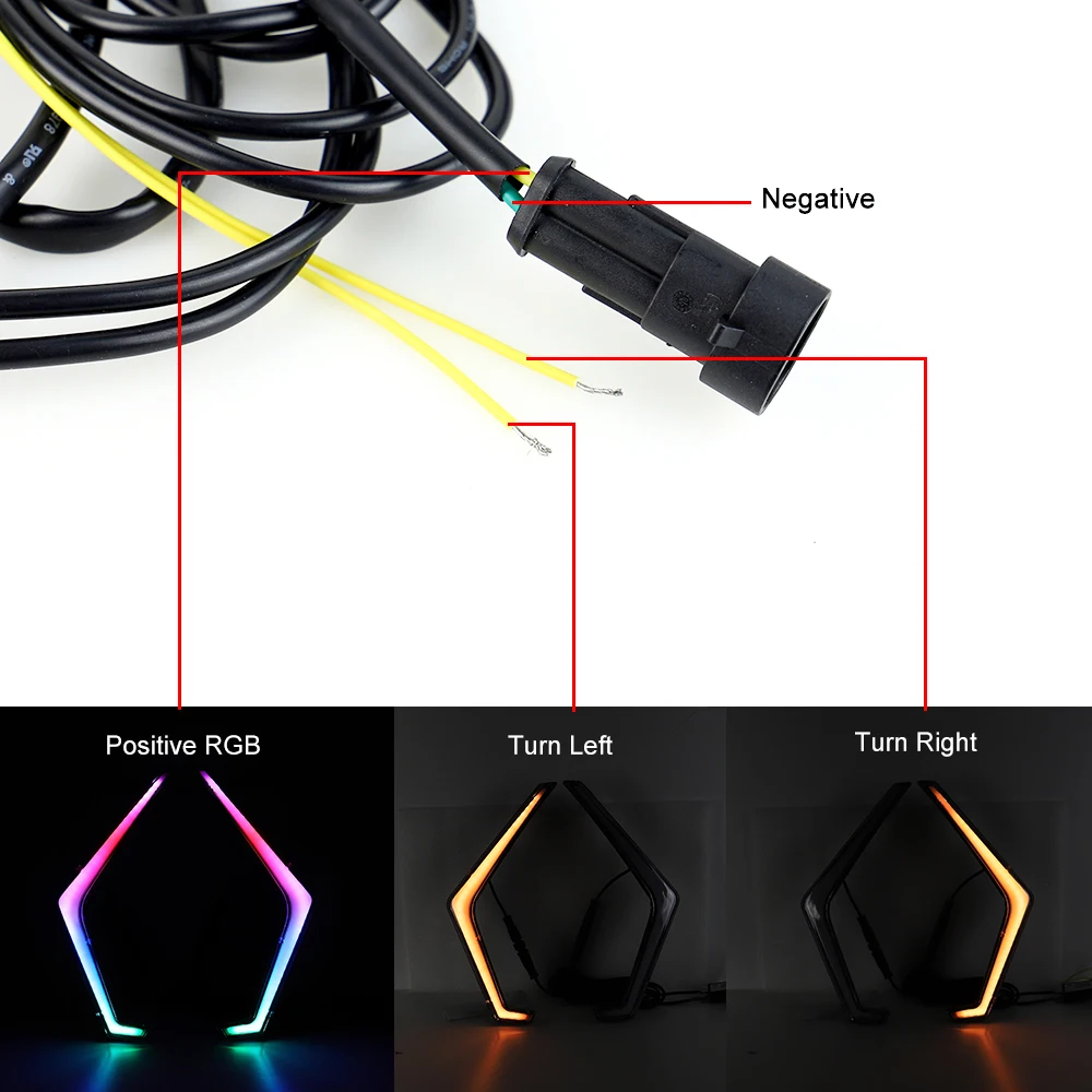 2X ATV بدوره إشارة أضواء فانغ LED RGB الجبهة لهجة ضوء ل بولاريس RZR XP 1000 توربو 2018 2019 2020 2021 مع مطاردة اللون #6