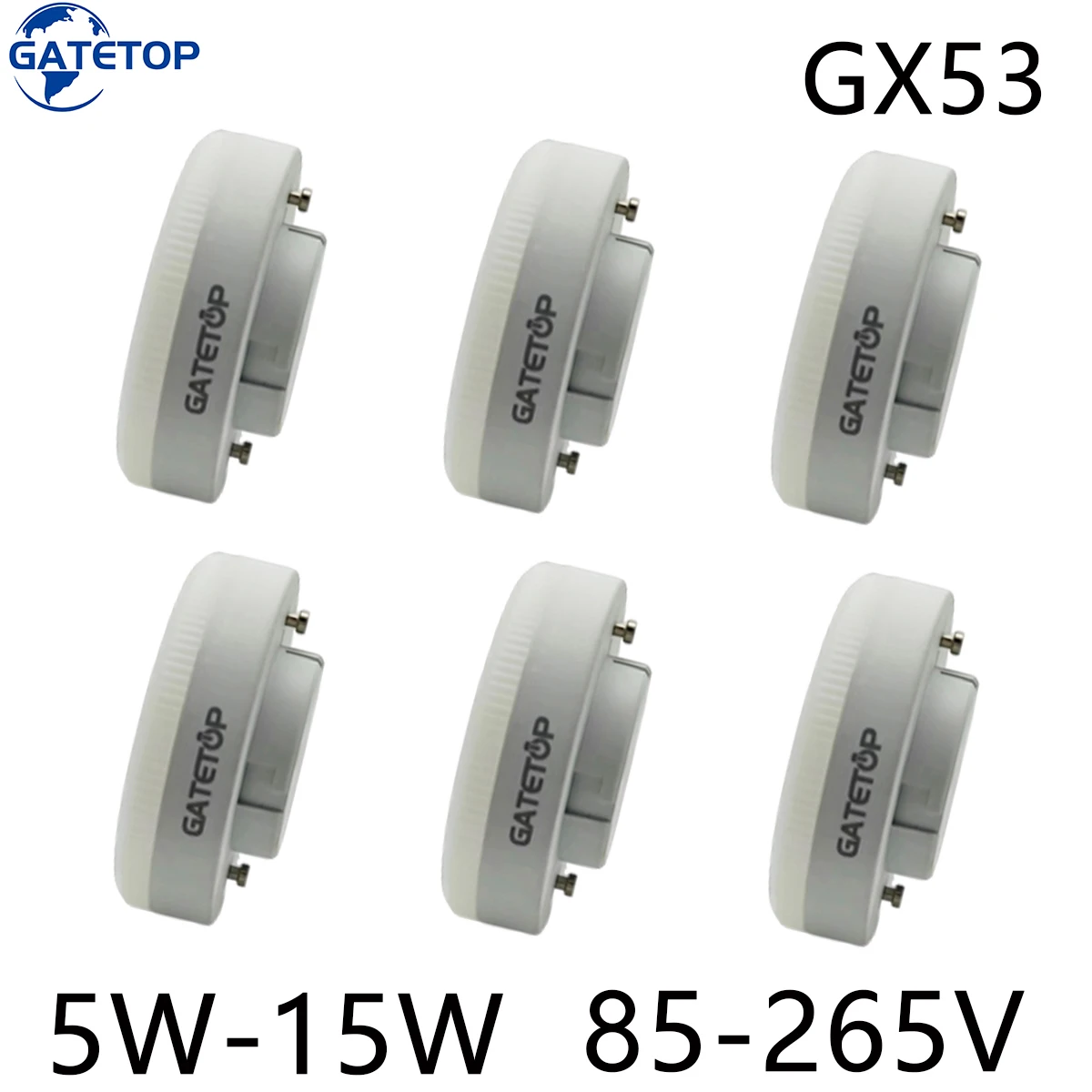 10PCS LED GX53 5W 7W 9W 12W 15W Reflektor bez migotania 85-265V Ciepłe białe światło dzienne Zimna biała żarówka do pokoju do nauki Kuchnia