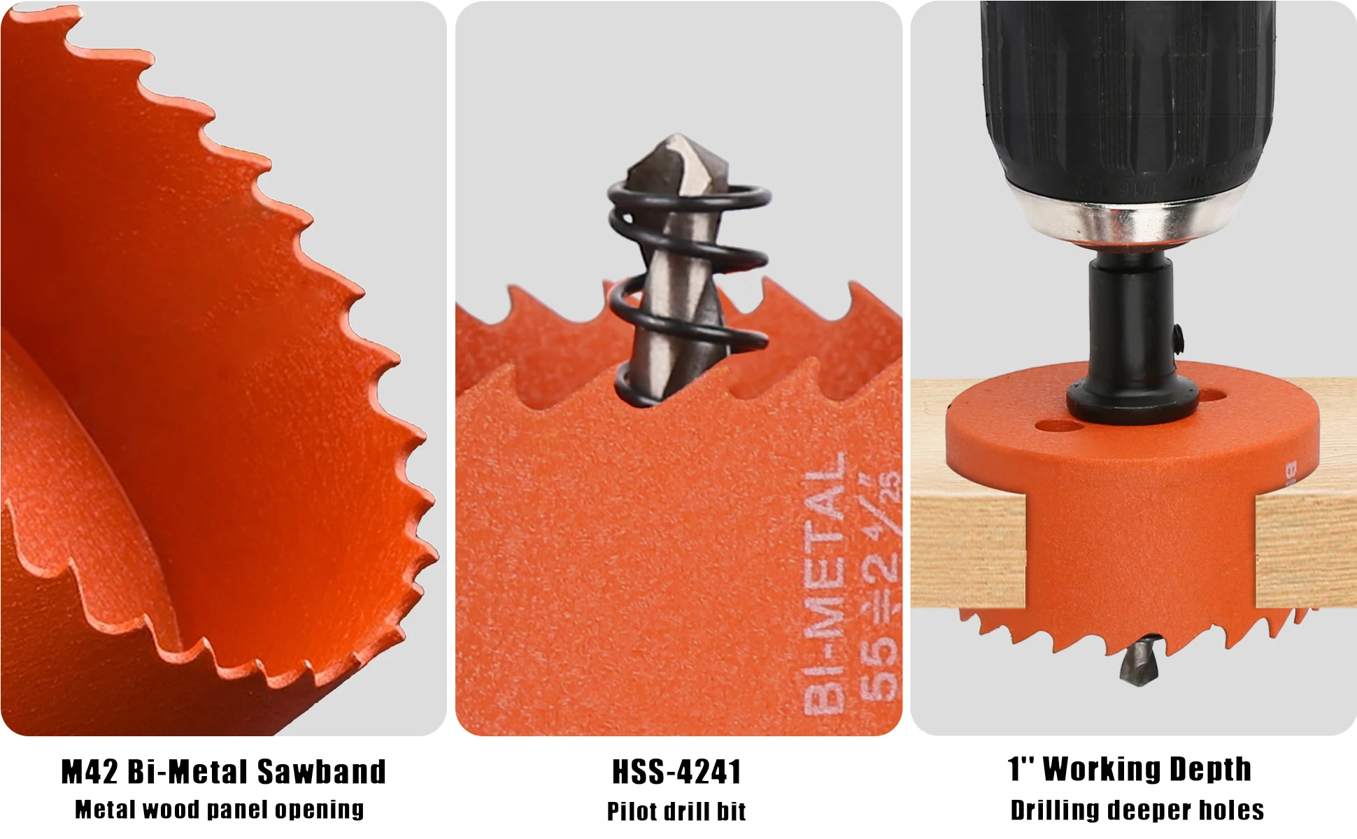 1 Stück 15-200mm M42 HSS Bi-Metall Holzbohrkrone, Holzbohrkrone für Metall, Eisen, Aluminium, Edelstahl, Holzschneidewerkzeuge – Detail 7
