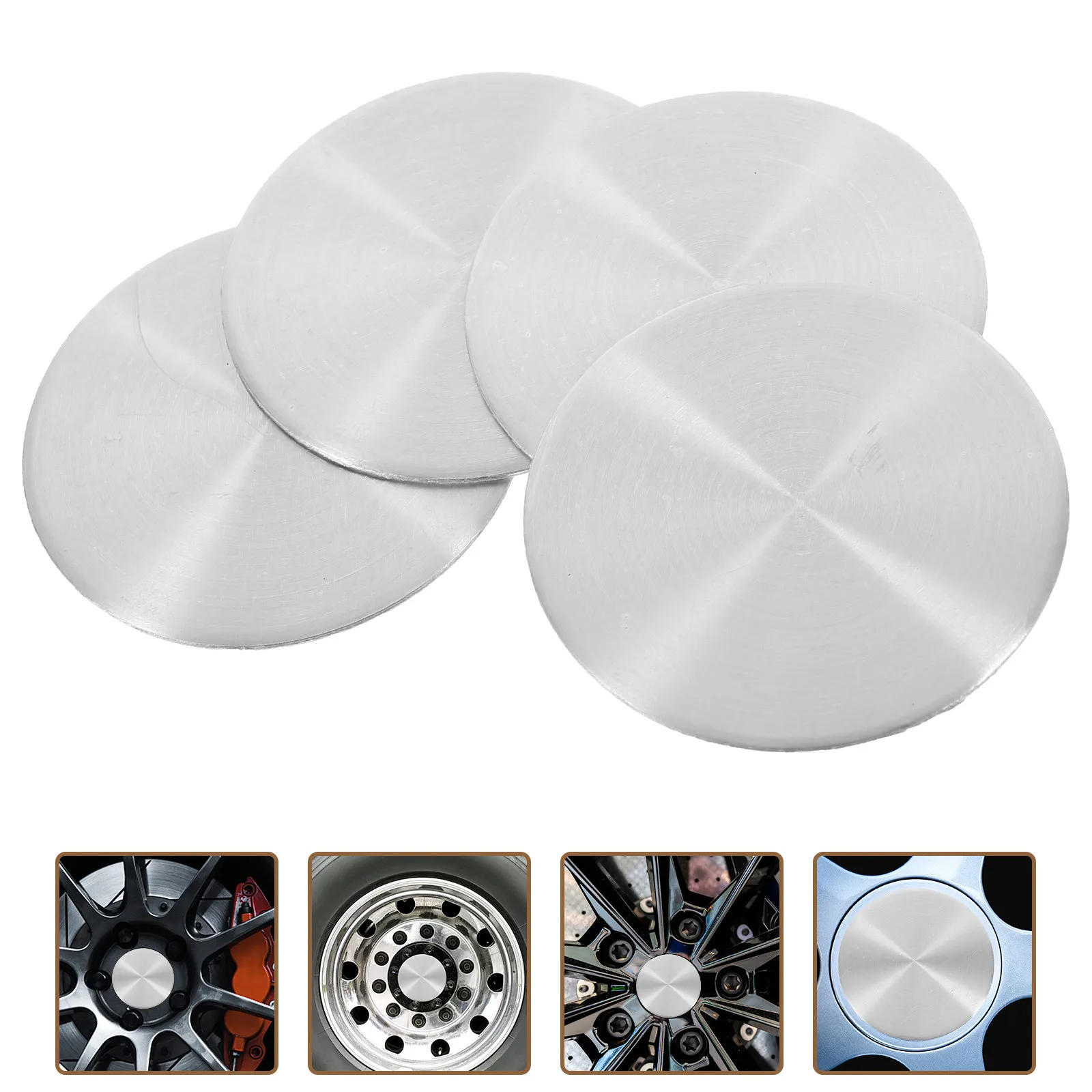 4 pièces de couvre-moyeux de roue de 45 mm en aluminium massif pour modification automobile, installation facile, ajustement universel, accessoire automobile