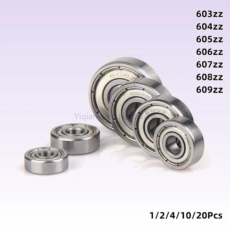 Yiqianyuan 1-20Pcs 603ZZ 604ZZ 605ZZ 606ZZ 607ZZ 608ZZ 609ZZ Sealed Deep Groove Ball Miniature Bearings