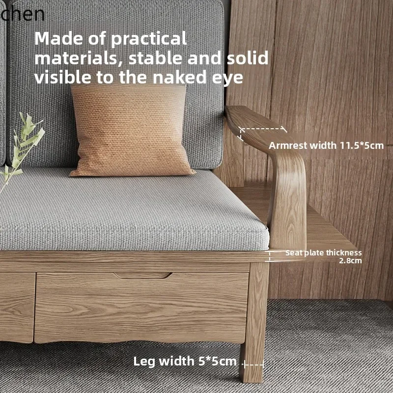 

all solid wood winter and summer sofa modern simple ash wood storage sofa with drawers