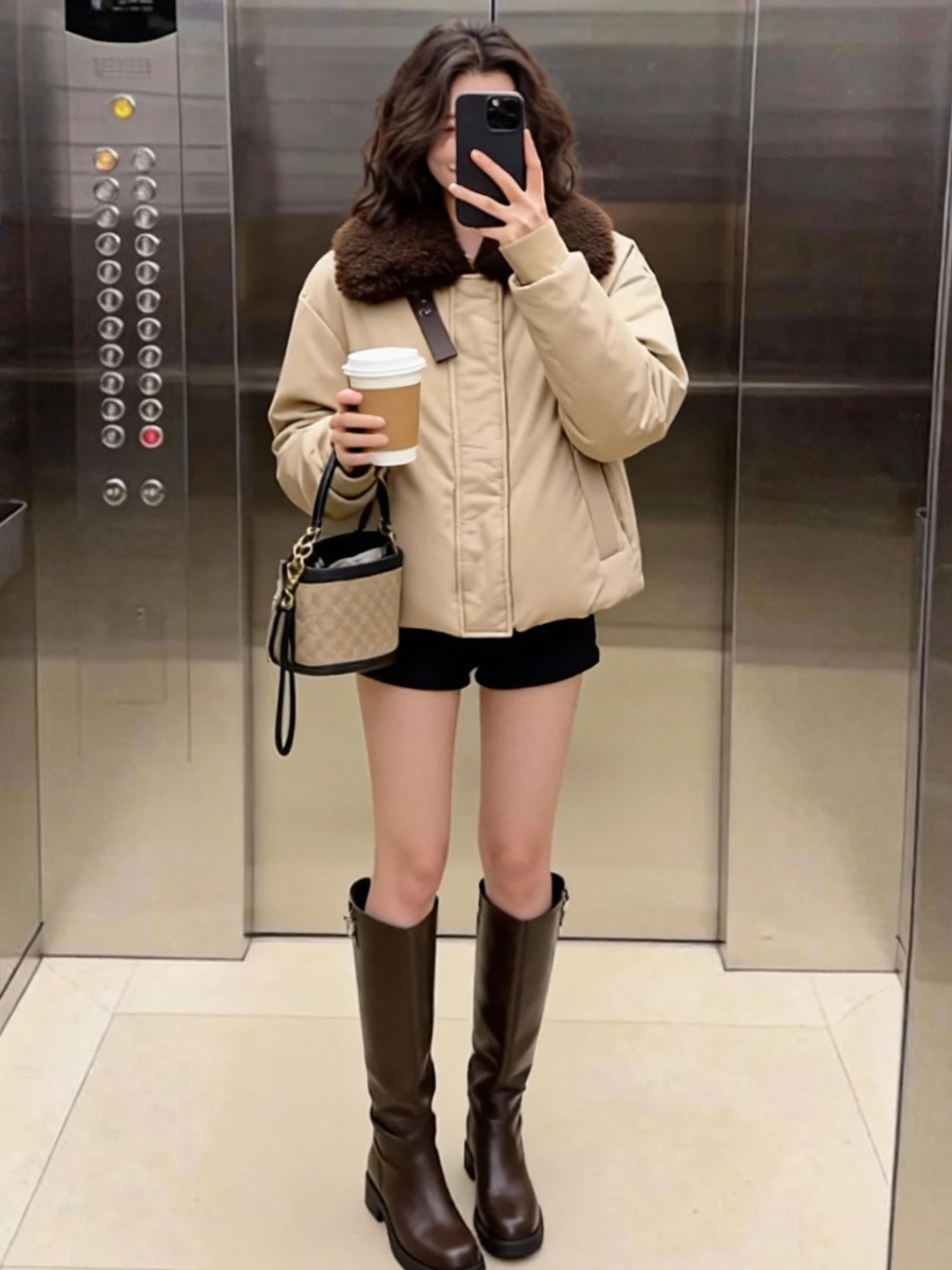 

Thickened down Jacket Women's Winter Coat Fur Collar Commute Style Regular Sleeve Long Zipper Closure Pure Color Chinese Brand