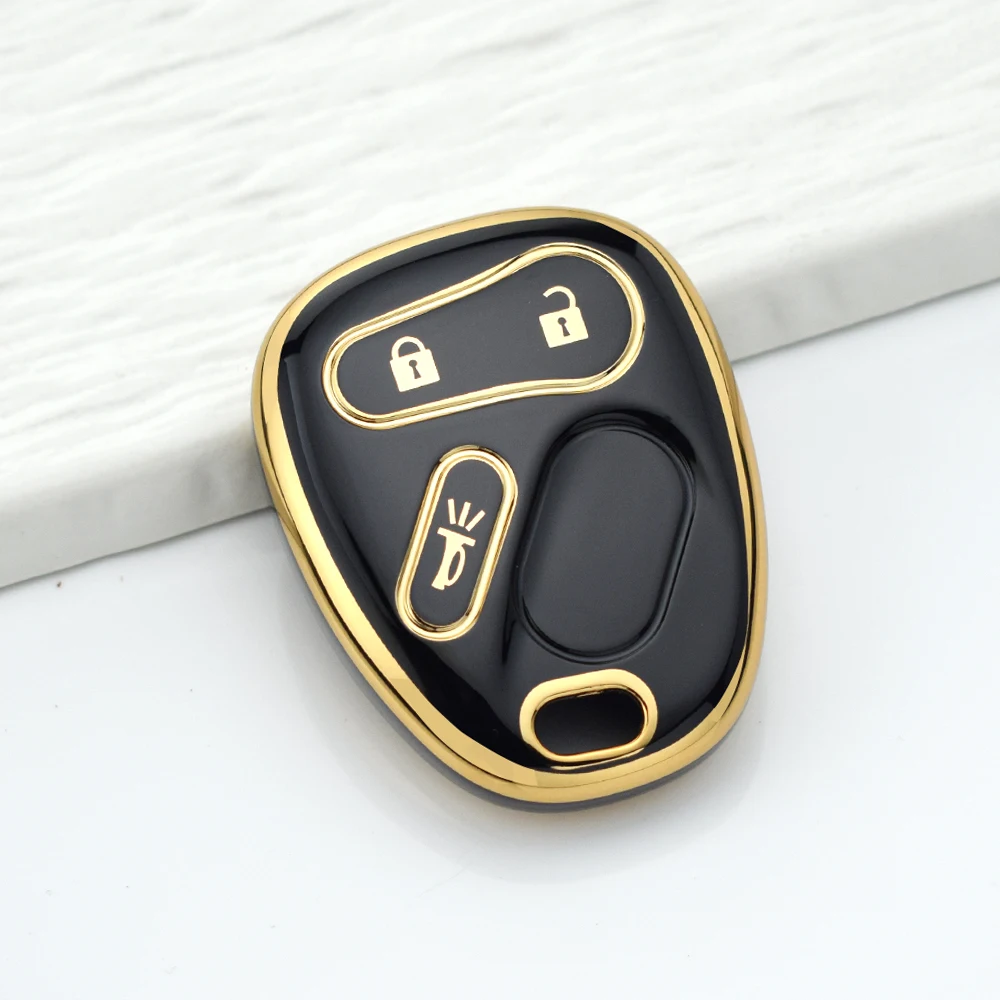 3 Buttons TPU Remote Car Key Case for Hummer H2 Chevrolet Avalanche Cadillac Escalade  2003 2004 2005 2006 Protector Keychain