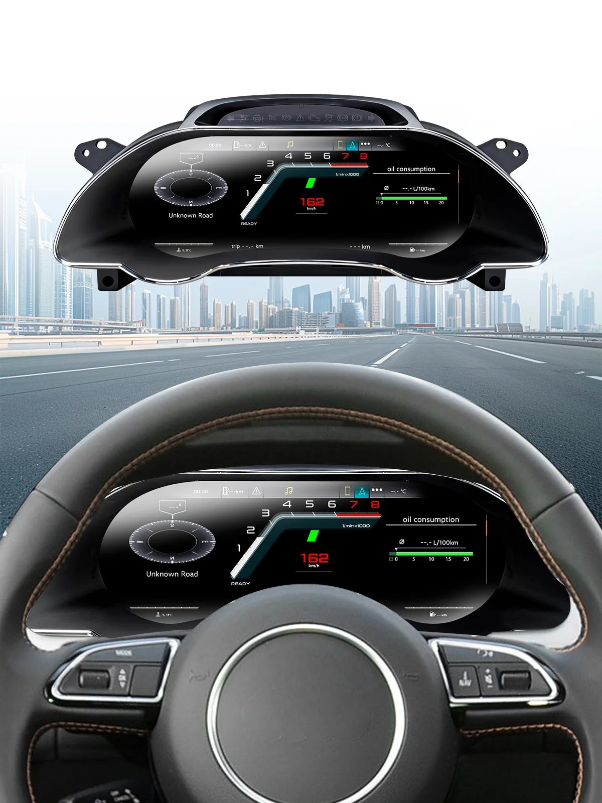 1920*720 Linux Virtuelles Cockpit-Instrument 10,25'' LCD Digitales Cluster-Dashboard für Audi A5 Baujahre 2008-2015 Armaturenbrett Tachometer