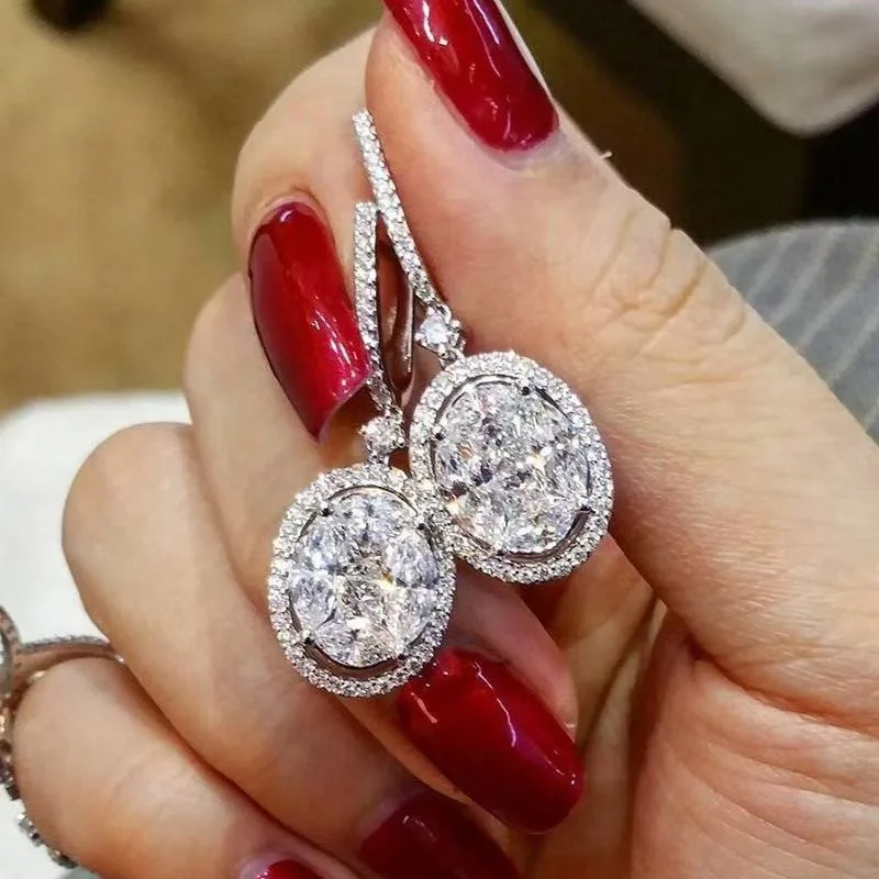 Zircon Ring and Earrings Proposal Style Two-piece Set