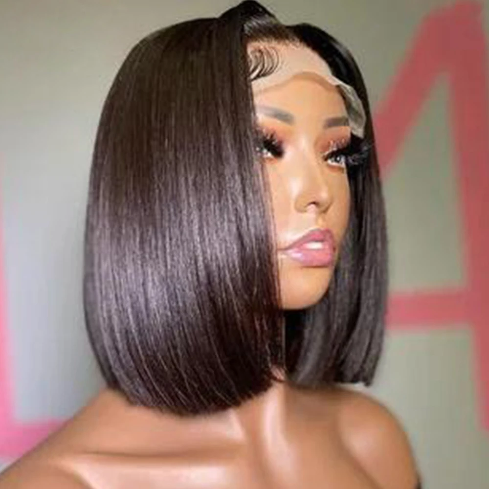 

220% Density Bone Straight Bob Wigs Short Bob Wig 4x4 Frontal 13x4 Transparent Lace Front Wigs 12 14 Inch for Woman 14 18 Inch