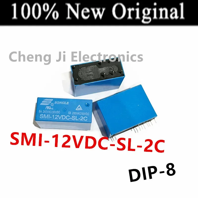 10PCS    SMI-05VDC-SL-2C 、SMI-12VDC-SL-2C 、SMI-24VDC-SL-2C    DIP-8    New original power relay