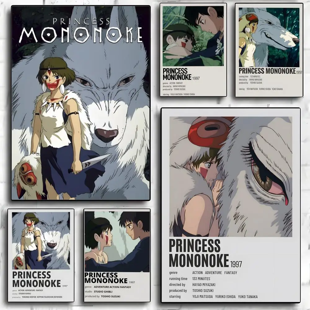 Póster de película de anime Ghibli, arte HD, pared adhesiva, impermeable, decoración estética para el hogar, sala de estar, dormitorio, bar