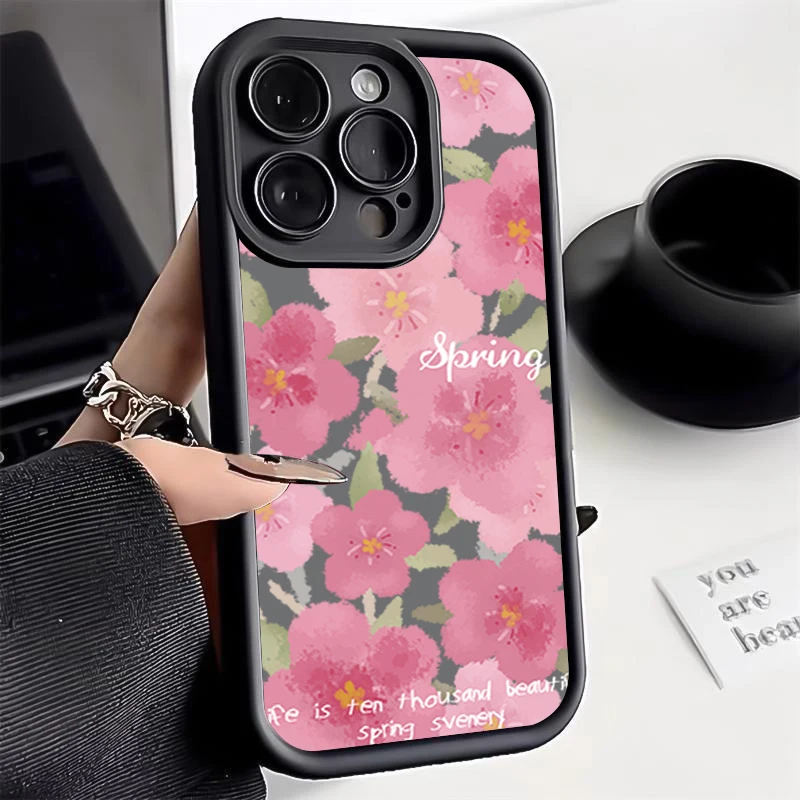 مشهد الربيع آيفون 11 12 13 14 15 16PRO MAX PLUS تغطية كاملة للعدسات منع السقوط حافظة هاتف من البولي يوريثان #5