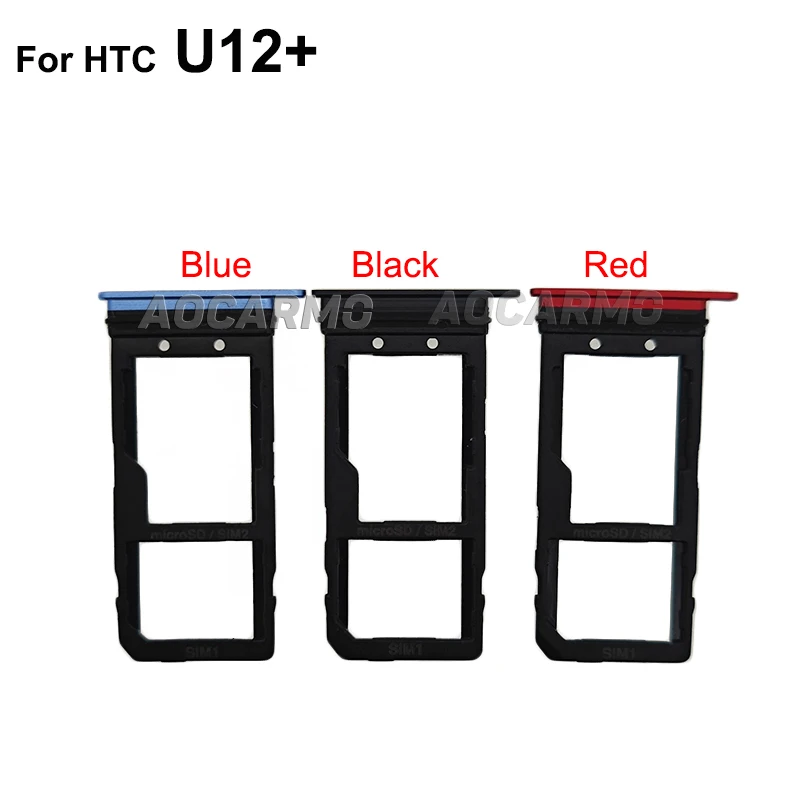 Aocarmo For HTC U12+ U12 Plus Sim Card Tray MicroSD Slot Holder Replacement Parts