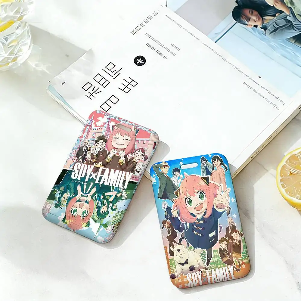 Comedy Anime Spy X Family Bus Pass Card Sleeve Bank Business Work Card Holder Plastic ID Tag Name Badge Holder Nurse Work