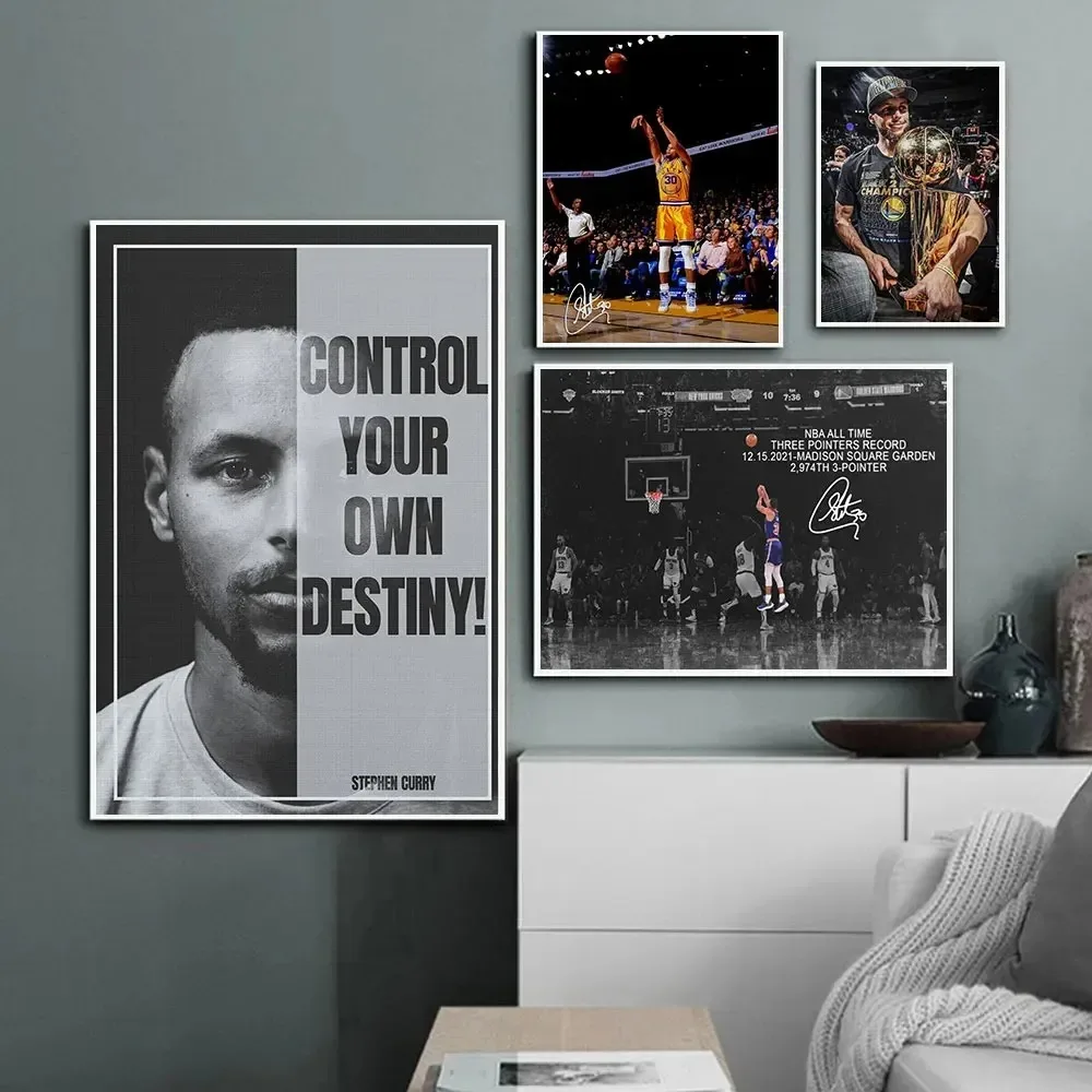 ملصقات نجوم رياضة كرة السلة مطبوعات قماشية ، S-Stephen ، C-cury ، C-cury ، فن جداري ، غرفة معيشة ، ديكور غرفة النوم