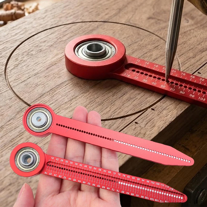 

Компас для деревообработки, инструмент для черчения кругов, прецизионная разметочная линейка из алюминиевого сплава, регулируемый радиусный измеритель для измерения в деревообработке