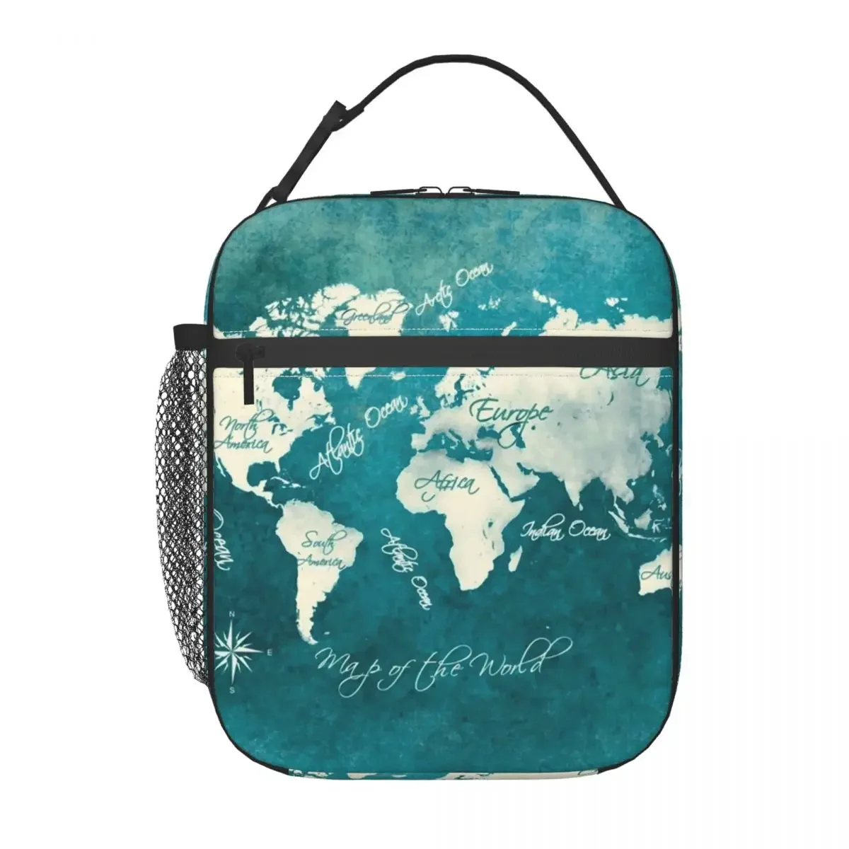 2020 Lunch Bag Map of The School Lunch Box For Women Vintage Print Thermal Lunch Bags Oxford Portable Cooler Bag