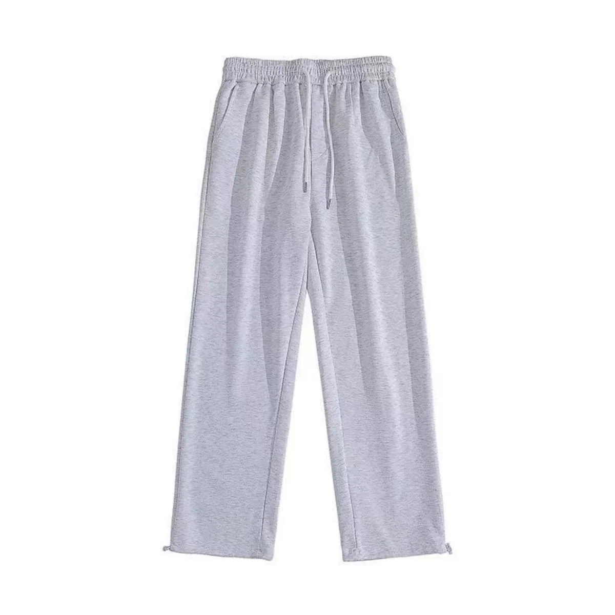 Jogger Freizeithose mit Kordelzug, locker sitzende Unisex-Hose mit hoher Taille, dehnbare gerade Hose, Frühling-Herbst-Trendmode, Baggy Gym Sweatpants – Detail 8