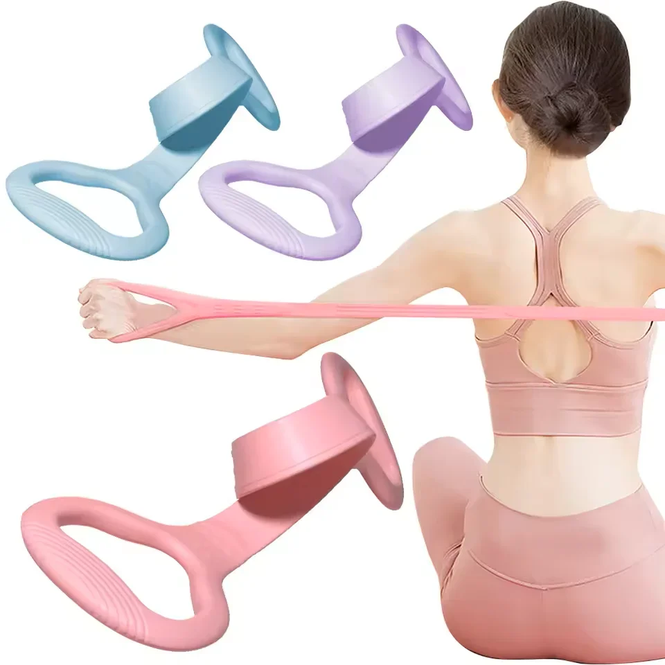 Banda de resistencia de silicona para Yoga, cuerda elástica de estiramiento para Fitness, para espalda, cintura, brazos, ejercicios, gimnasio en casa, accesorio de entrenamiento