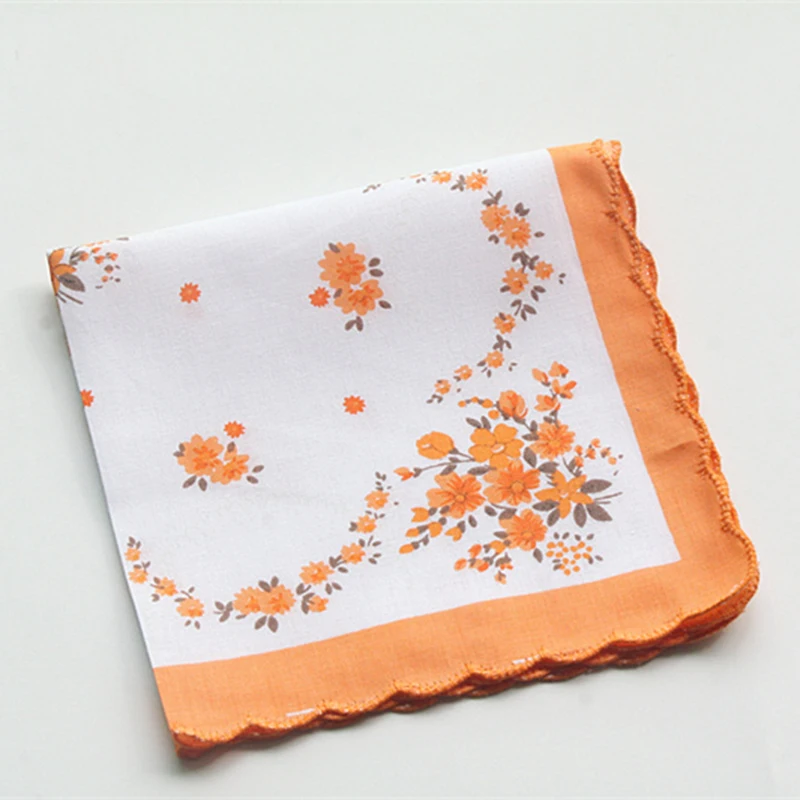 Handkerchiefs Women Soft Floral Printing Cotton Elegant Classic Pockets Square Handkerchief Womens National Style Simple Trendy