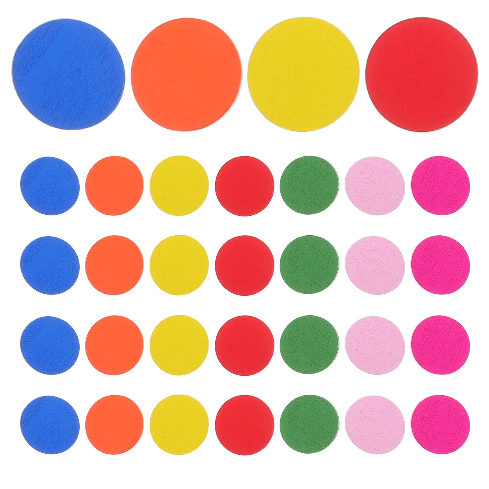 100 Pcs Colorful Wood Disc Round Pieces DIY Craft Kids Toys Montessori Math Counting Circles Educational Tools Gaming