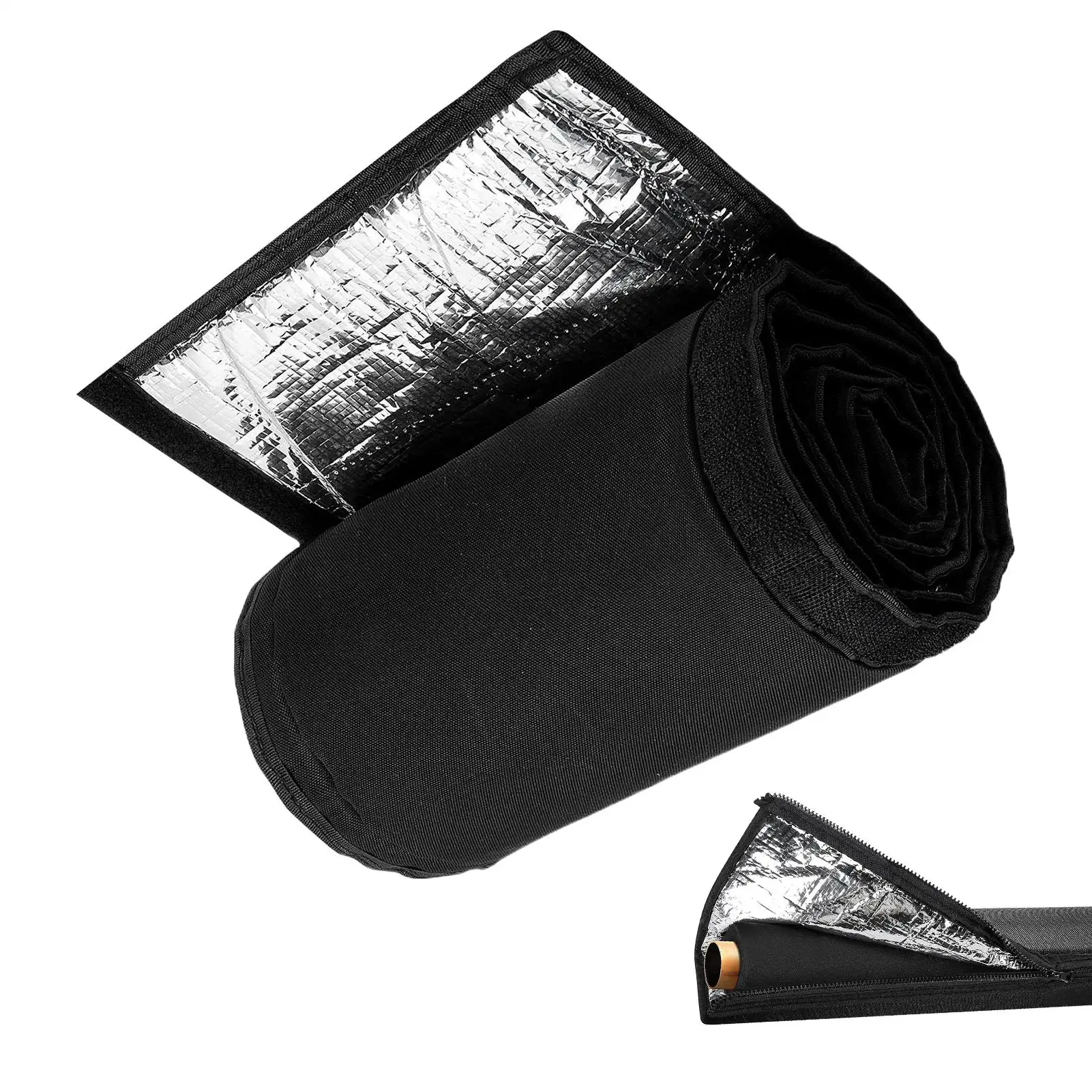 Upgraded 3-layer HVAC copper pipe insulation cover zipper air conditioning duct insulation sleeve with 4 straps 183*26cm